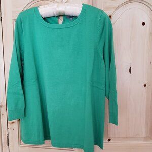 Joseph A. Qu'est-ce Que C'est Silk? 3/4 Sleeve Green Tunic XL